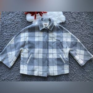 Purotatto Plaid Wool Short Coat